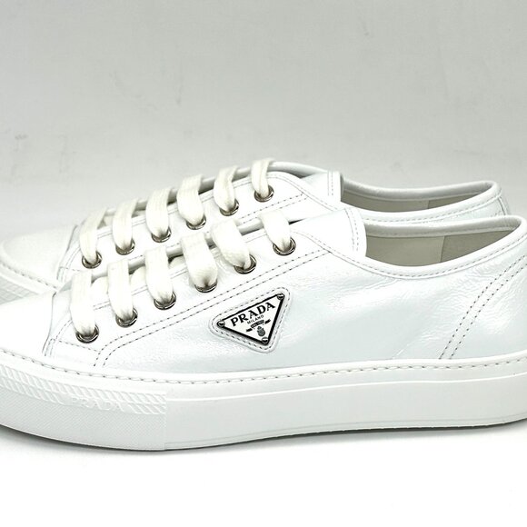 PRADA Triangle Logo Smash Naplak Platform Sneakers Trainers Flat Shoes - Picture 12 of 16